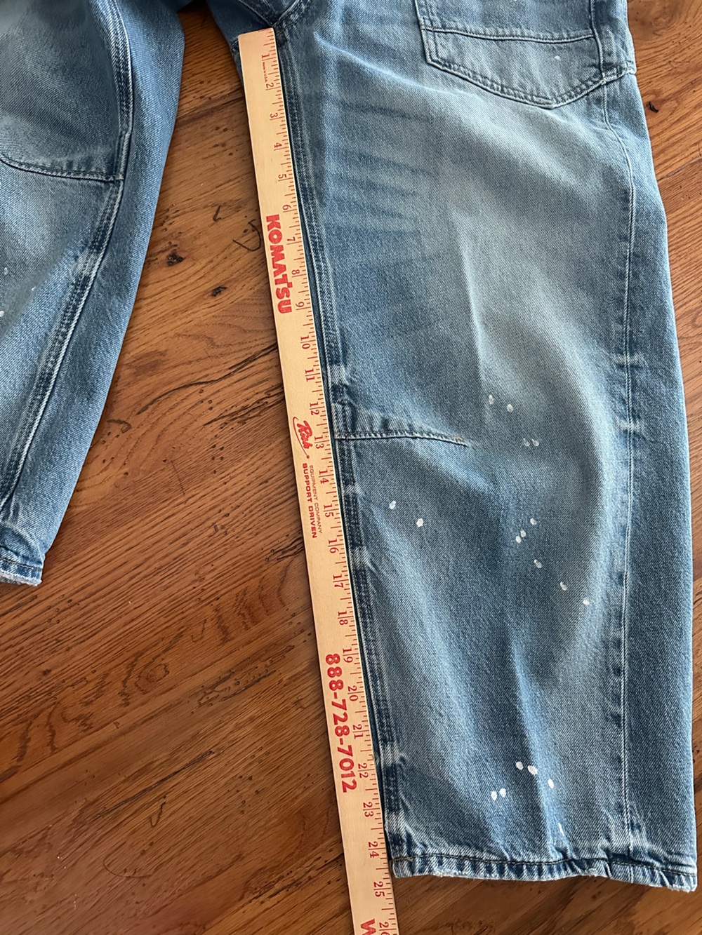 Free People We The Free Moxie Liw Slung Pull On Barrel Jeans in Timeless Blue 29 - Picture 5 of 8